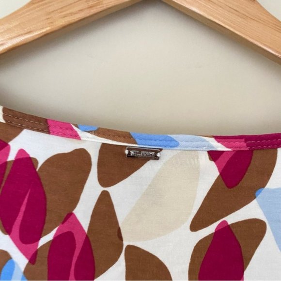 ST JOHN Colourful Patterned Short Sleeve Top - Picture 6 of 7